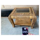 Glass Top End Table 30"Wx27"Dx22"H