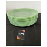 10 Fire King Jadite 9" Dinner Plates no cracks