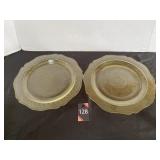 11" Vintage Gold Depression Glass Plates