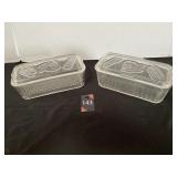 Federal Glass Vegetable Keeper with Lids