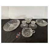 Fostoria Candle Stick Holders & Serving Dishes