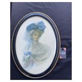 Vintage Oval Framed Print 12"x15"