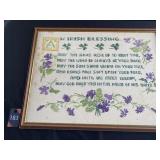 Framed Irish Blessing Cross Stitch 21"x16"
