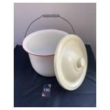 Columbian Red Enamelware Pot with Lid