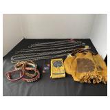 Dog Leashes, Collars, Nail Trimmer & Suede Outfit