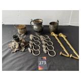 Silver Plated Cups, Candlestick Holder & Misc