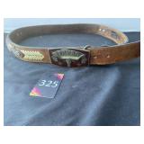 Genuine Leather Justin Belt & Buckle 38