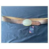 Genuine Leather Belt & Safety Railroad Buckle 36