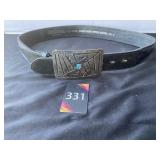 Genuine Resistol Leather Belt & Buckle 32