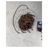 Lucky Egg Basket full of Horseshoes