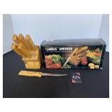 New Steak Knives & Wood Block 6pc