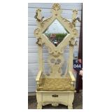 Hall Tree damaged mirror 30"Wx15"Dx82"H