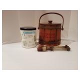 Insulator Pegs, Wood Jar and Puzzle