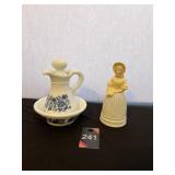 Avon Delft Pitcher & Victorian Figurine