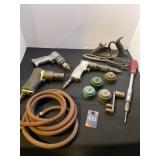 Metal Box with Air Tools & Misc