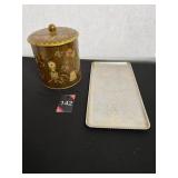 Vintage Can with Lid & Serving Tray