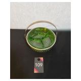 1930s Vaseline Uranium Depression Glass Relish Try