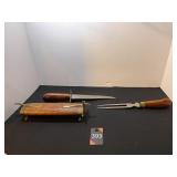 Antique Indian Rosewood Carving Set