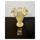 Vintage Fenton Gold Crest Milk Glass Ruffled Edge