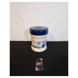 Rare Vintage Delft Blue Milk Glass Canister