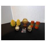 Salt & Pepper Glasses & Glass Basket