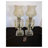 Vintage Pressed Glass Art Deco Lamps