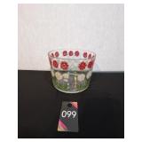 Vintage Hazel Atlas Red, White, Glass  Ice Bucket