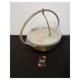 Vintyage Hammered Aluminum Frog Mouth Casserole