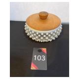 Opalescent Hobnail Dusting Bowl