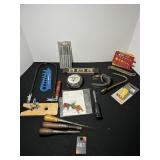 Chisels, Meat Hook, Mini Horse Shoes & Misc