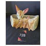 Mid Century Bambi With Gold Trim Planter Mid Century Bambi With Gold Trim Planter
