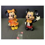 Mickey & Minnie Plastic Banks6.5"H