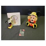 Mickey Mouse Picture Ceramic Frame & Wind Up Toy