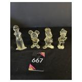 Vtg Clear Lucite Figurines