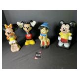 Pinnichio Squeeky Toy & Mickey Bank & Misc