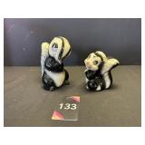 Flower Skunk Figurines 5"H