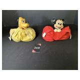 Vintage Japan Pluto & Mickey Beanbag dolls