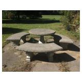 Cement Patio Table with Benches