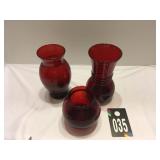 Ruby Red Vases
