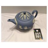 White on Blue Teapot