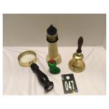 Lighthouse, Bell and Magnifying Glass Decanters
