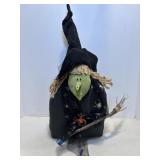 Vtg Halloween witch fabric/weighted 21"H