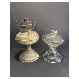 (2) Vtg oil lamp bases