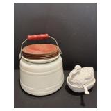 Duck sugar bowl made in Japan & Milk glass jar...