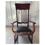 Antique high back rocker 42.5"H