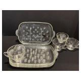Vtg Anchor glass snack set, set of 4 - one glass..
