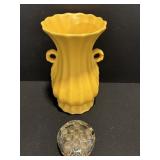 Vtg glass floral & Vtg vase 8" H