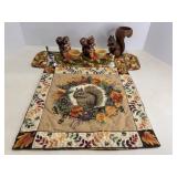 Ceramic squirrels Japan Bone China bell & misc