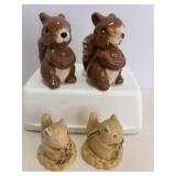 (2) Vtg Squirrel salt & pepper sets
