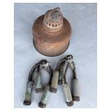 Vtg Milkers & metal milk strainer